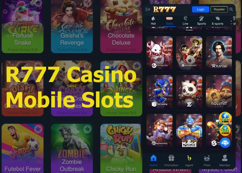 Play slots from your phone on the R777 casino app
